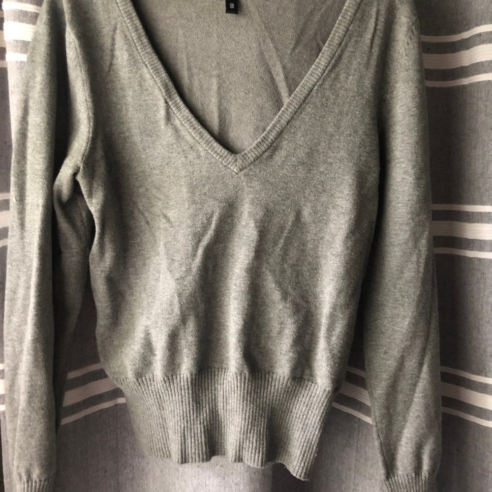 Grey V-neck Sweater